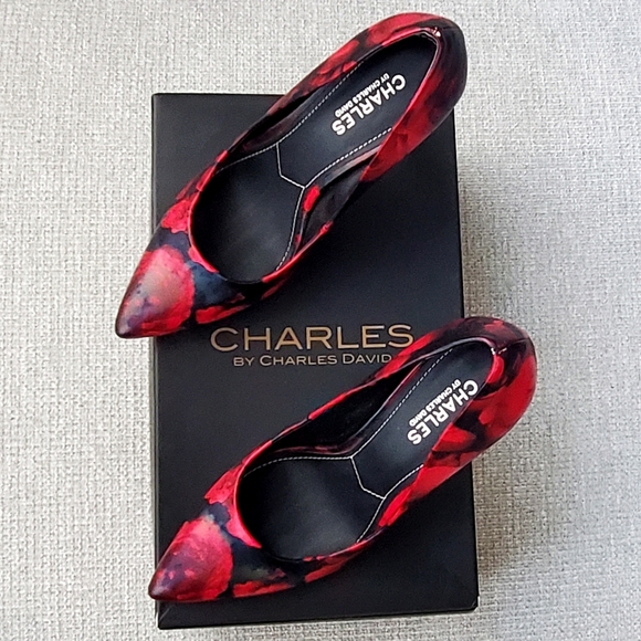 Charles By David Charles Rose Print 4” Heel Pump - Picture 2 of 8